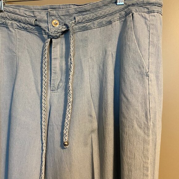 Chambray Drawstring Pants - Picture 2 of 3